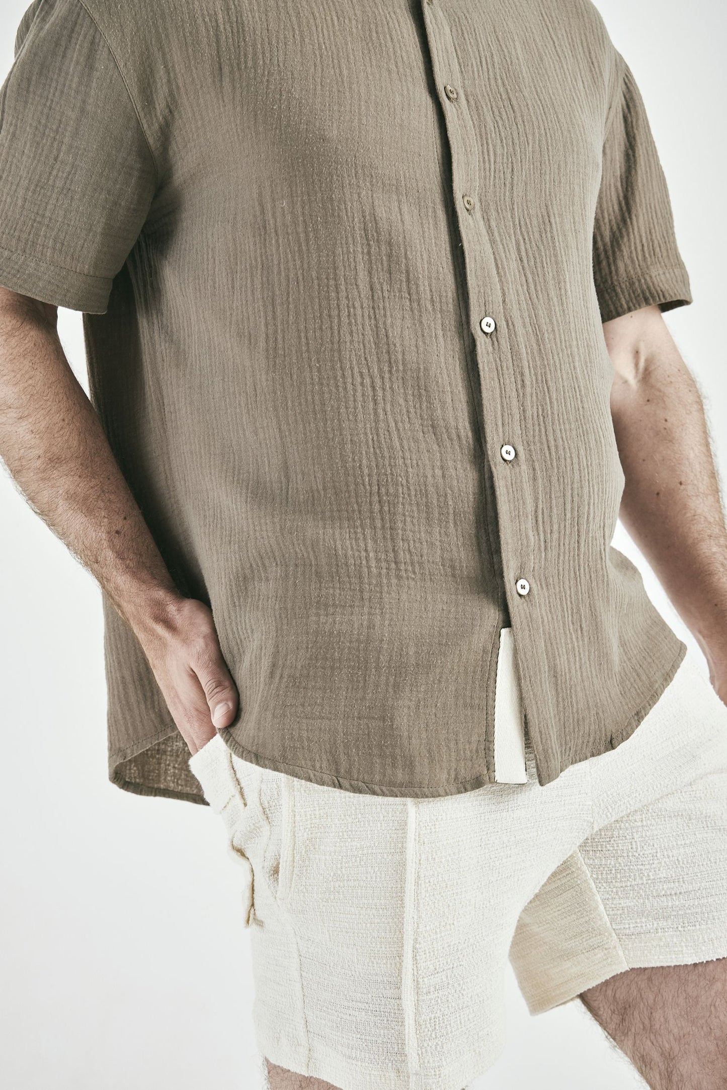 Camisa Manga Curta Nice Verde Oliva