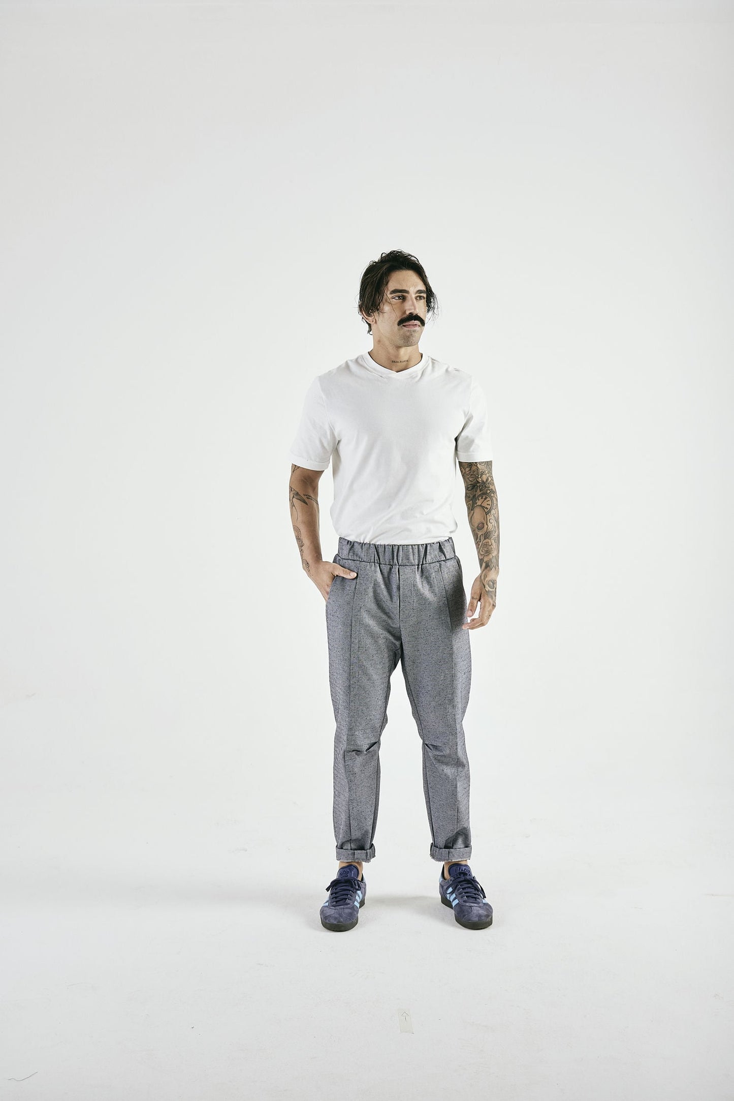 Calça Pregas Turim Azul Jeans