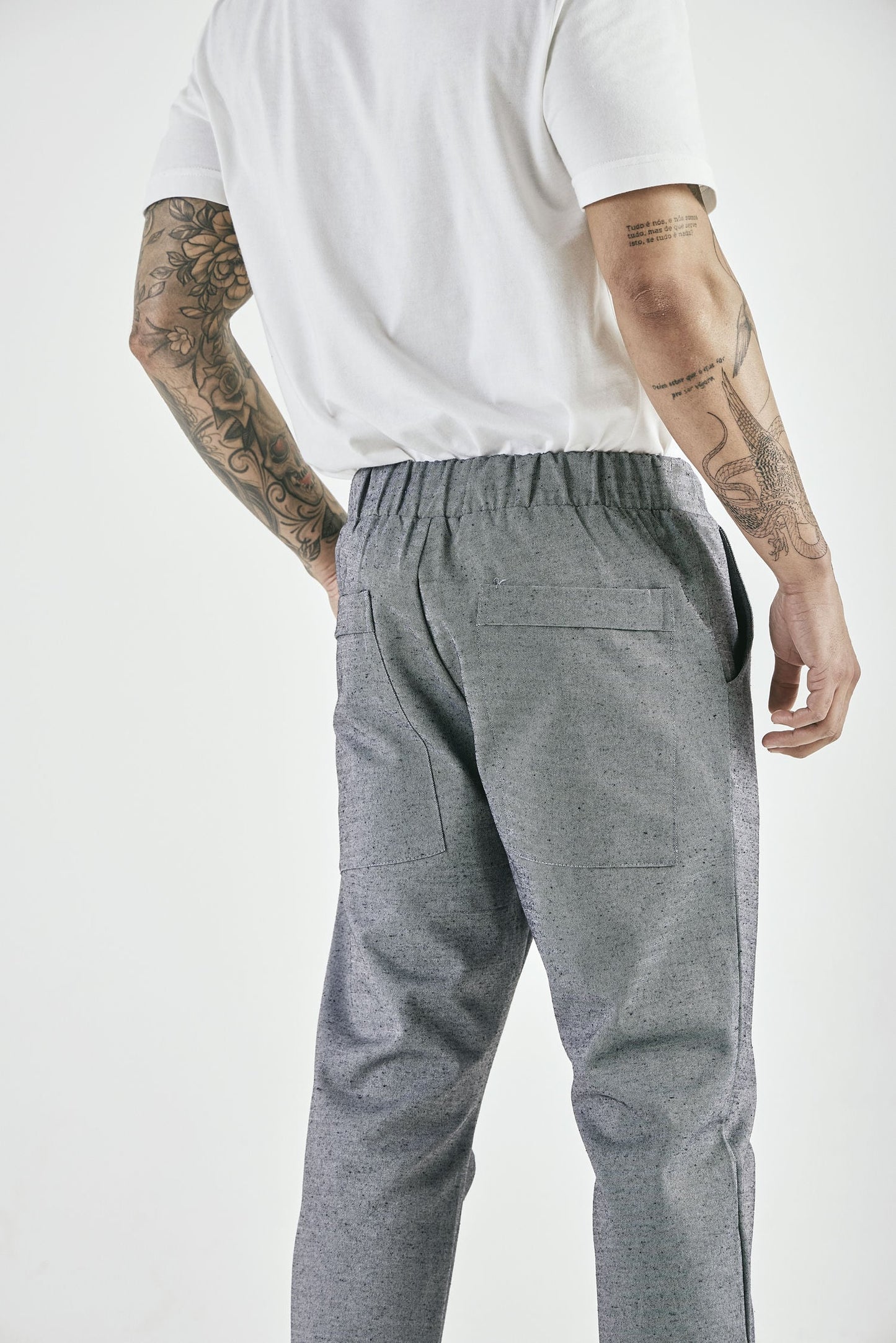 Calça Pregas Turim Azul Jeans