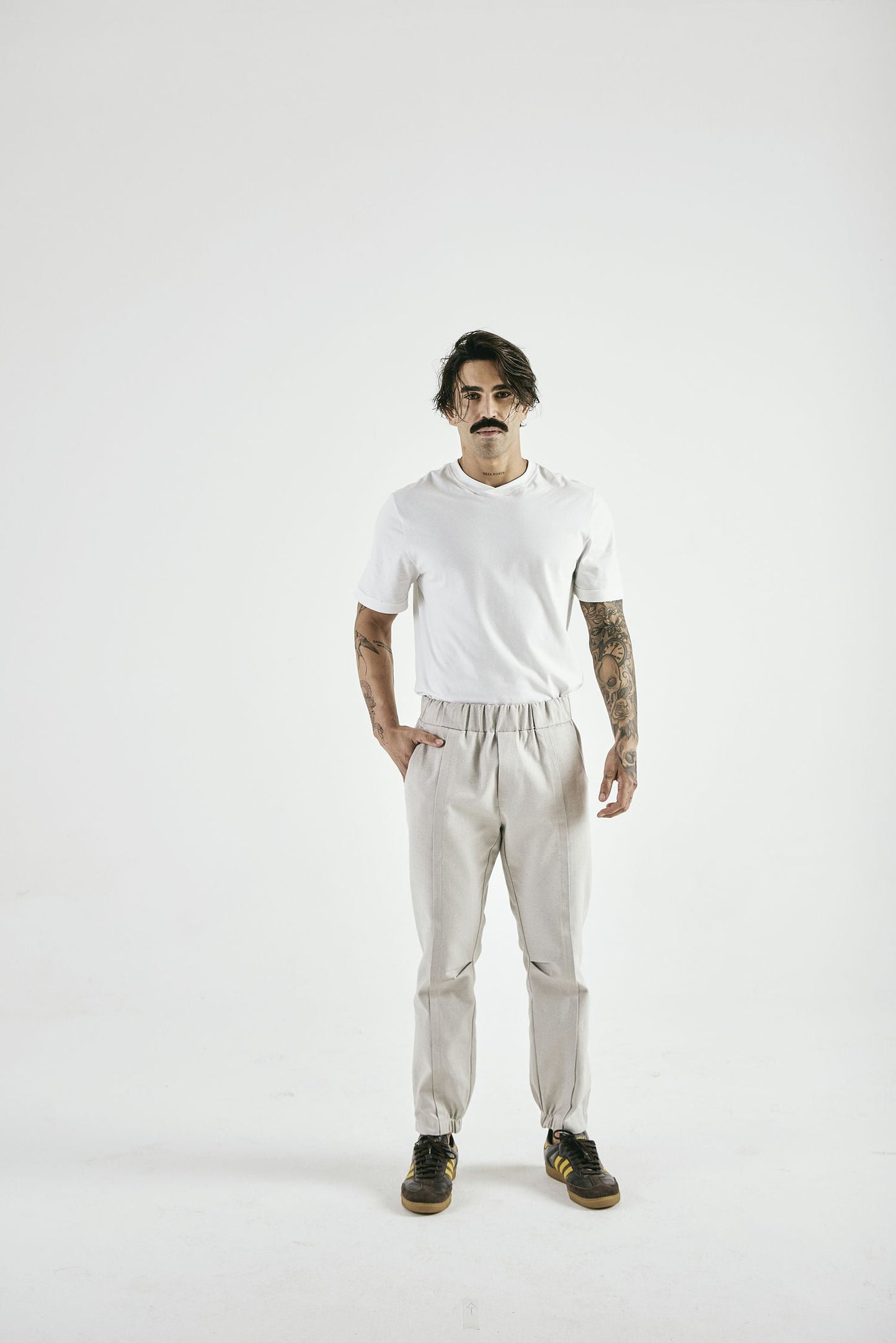Calça Pregas Turim Off White