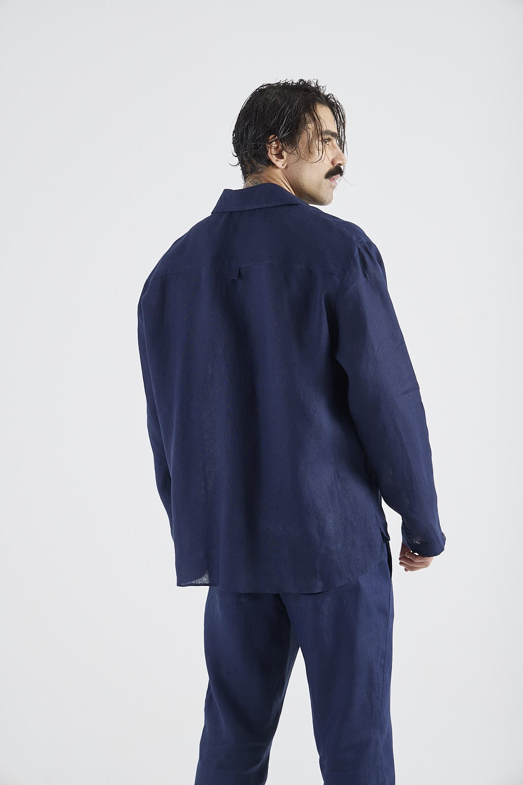 Camisa Linho Cannes Azul Marinho