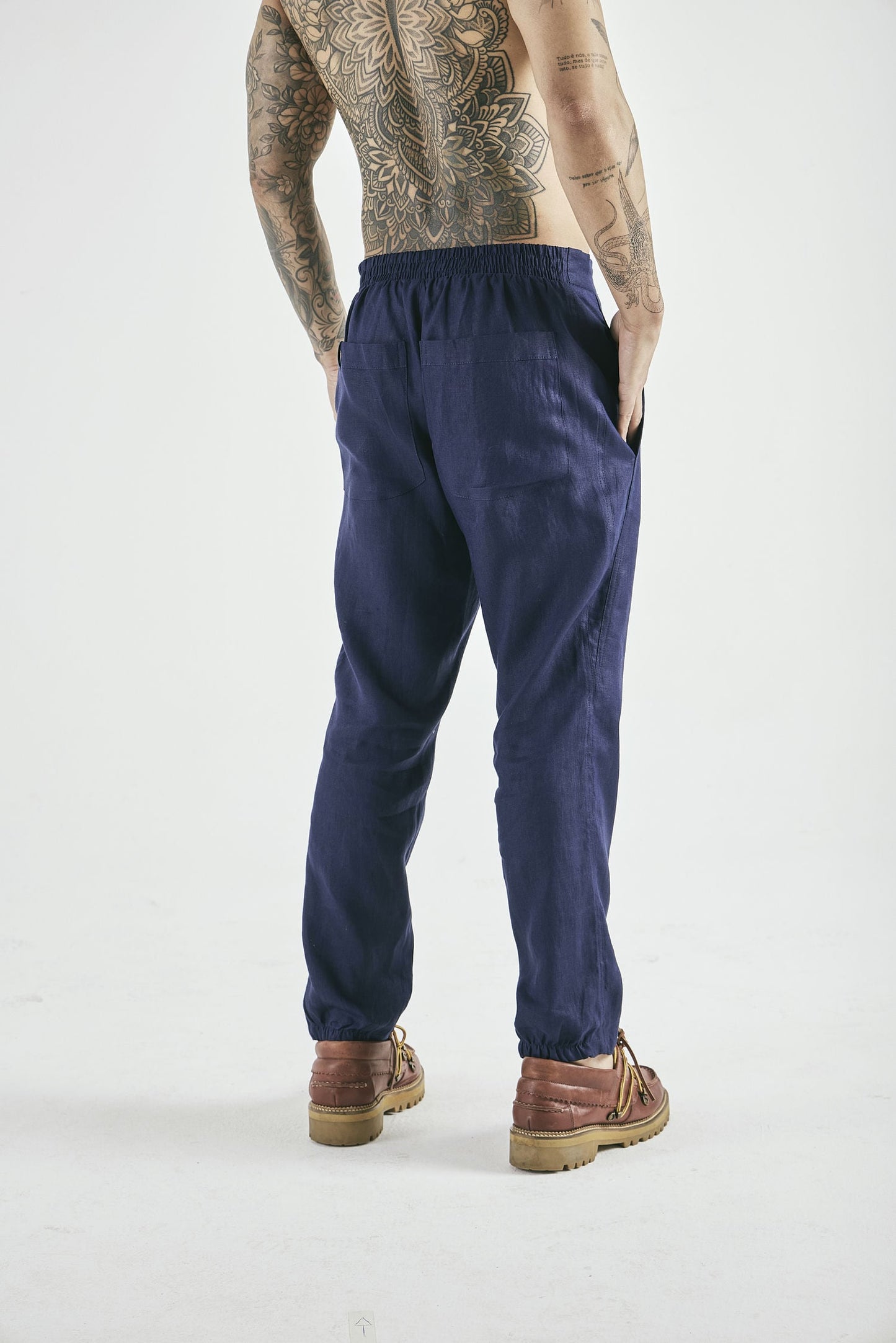 Calça Linho Cannes Azul Marinho