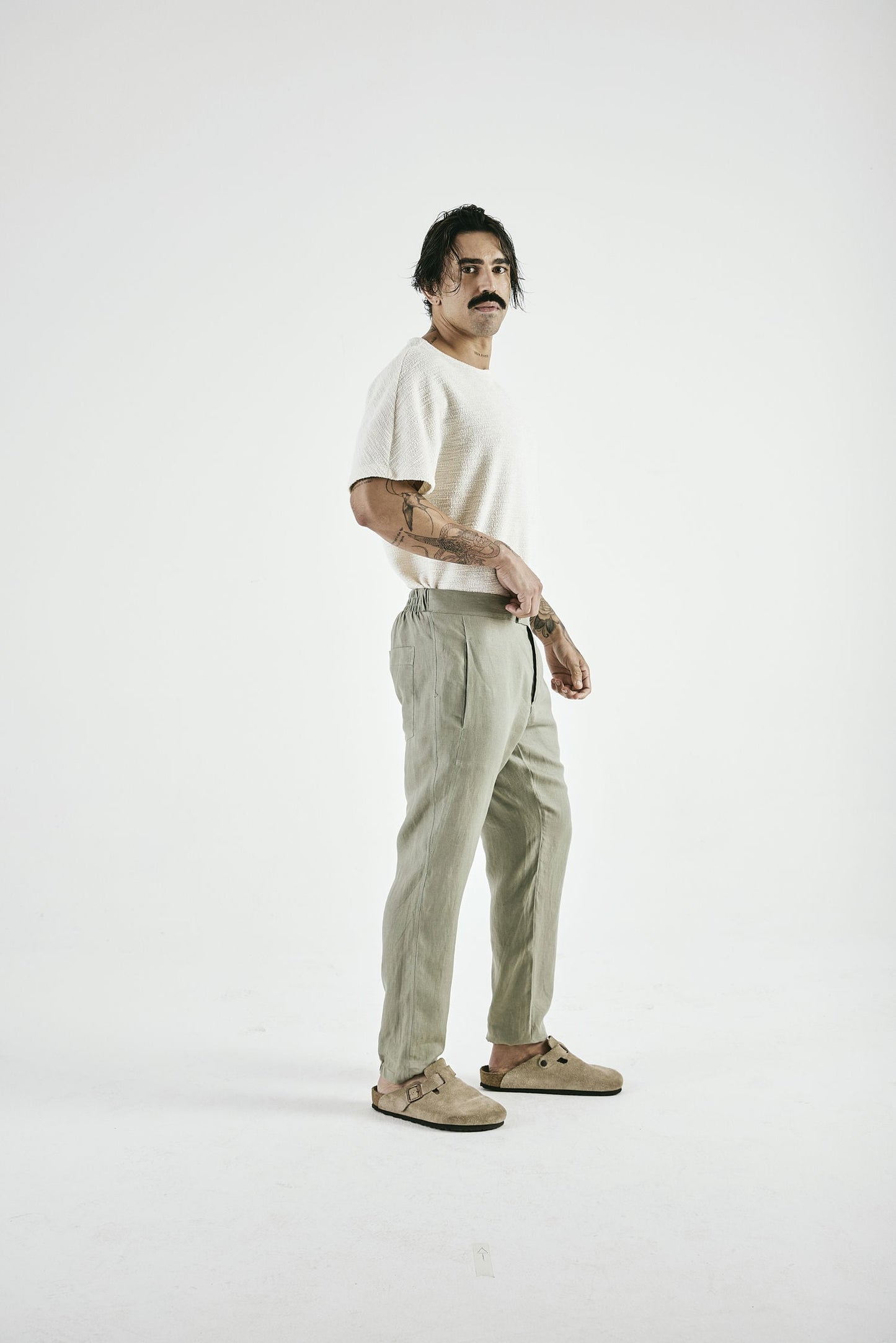 Calça Linho Cannes Verde Oliva