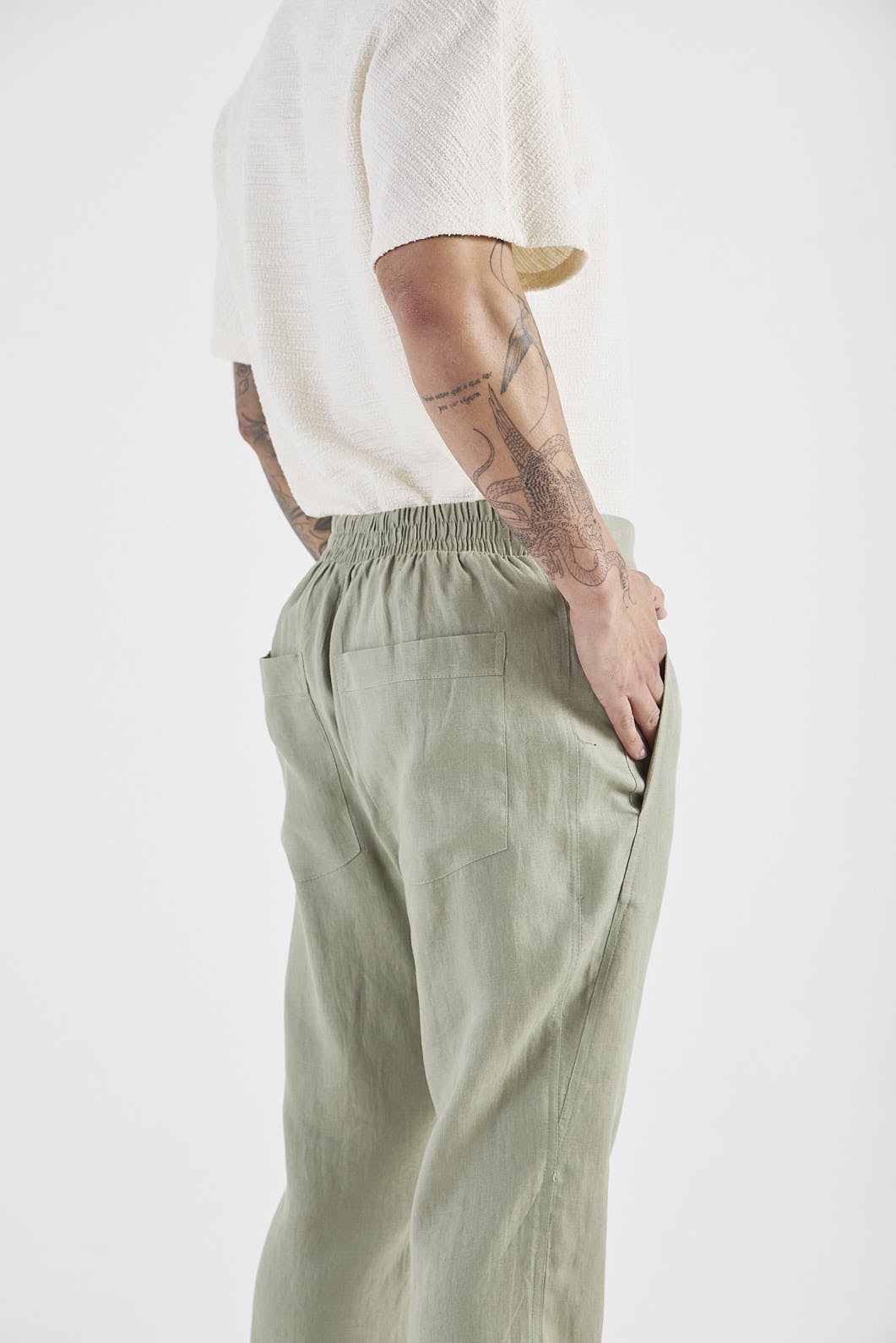 Calça Linho Cannes Verde Oliva