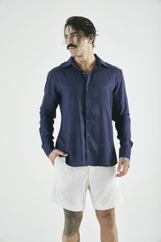 Camisa Manga longa Serena Azul Marinho