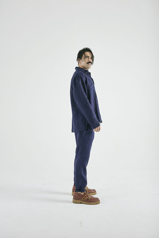 Calça Linho Cannes Azul Marinho