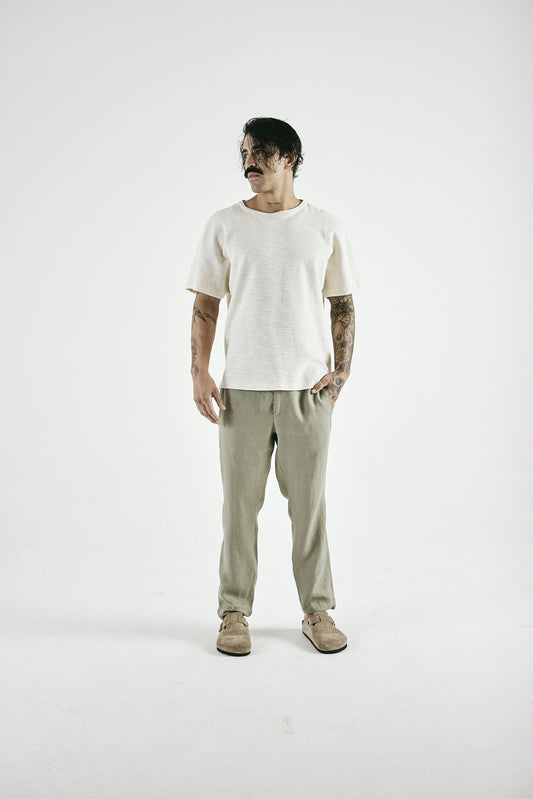 Calça Linho Cannes Verde Oliva